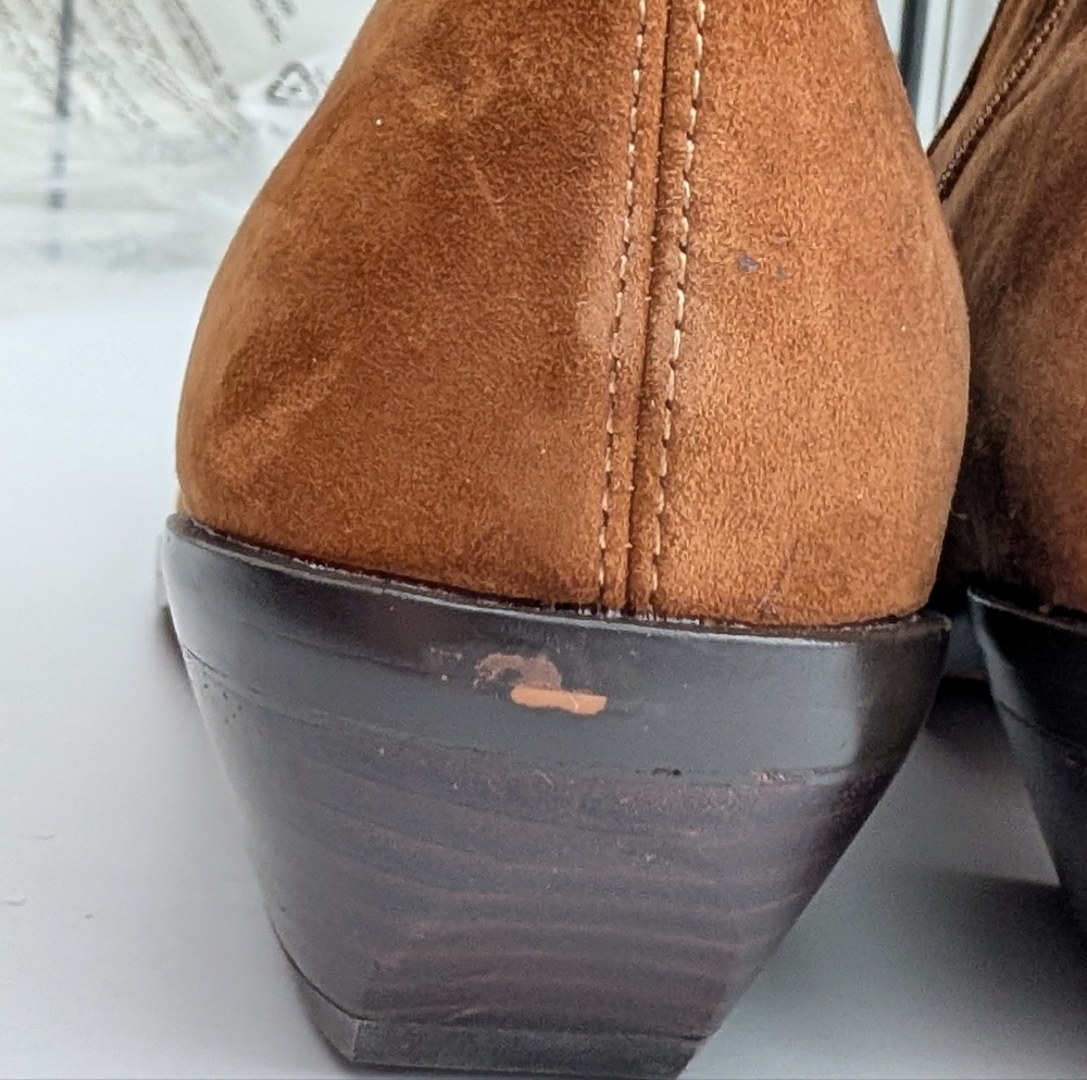 Madewell The Idris Ankle Boot Russet Tan Brown Women's Suede Boots Size 11 - Picture 6 of 9